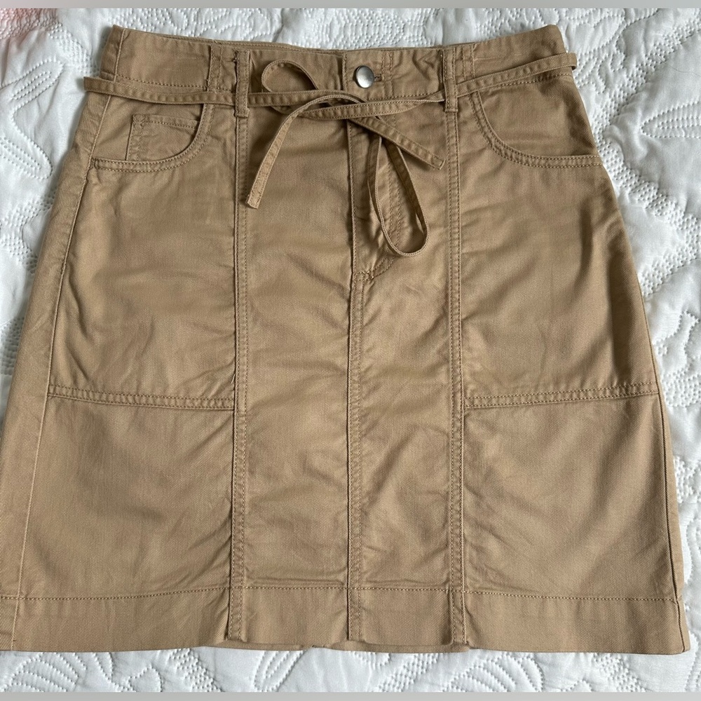 Loft Twill Tie Waist Pocket Skirt